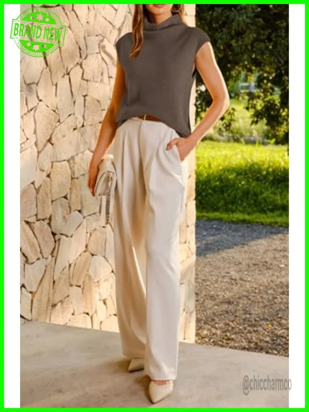 Wool Blend Mock Neck Sleeveless Turtleneck Sweater Vest Business Casual